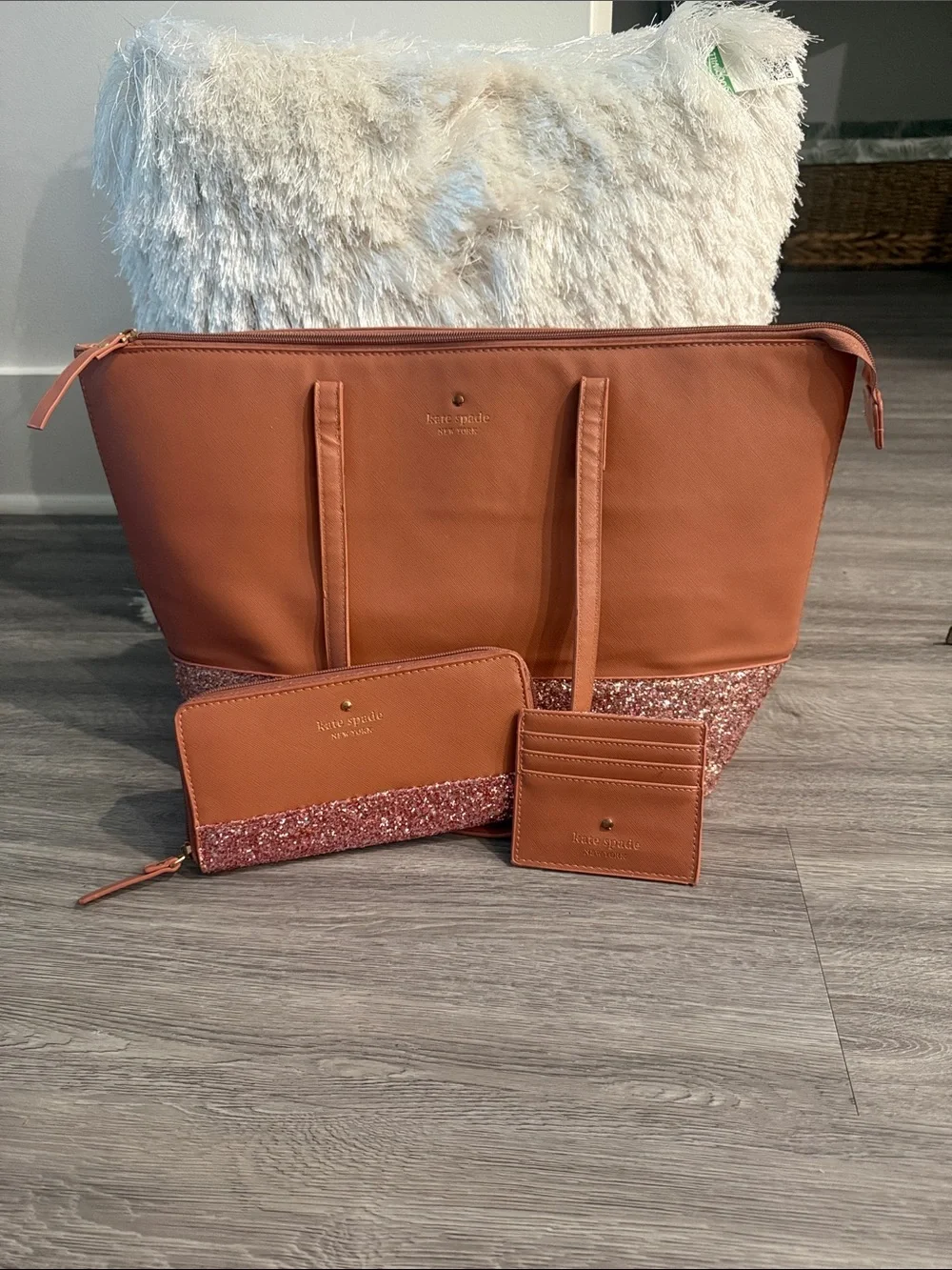 Kate Spade 3 pc tote bag, full size wallet and card wallet